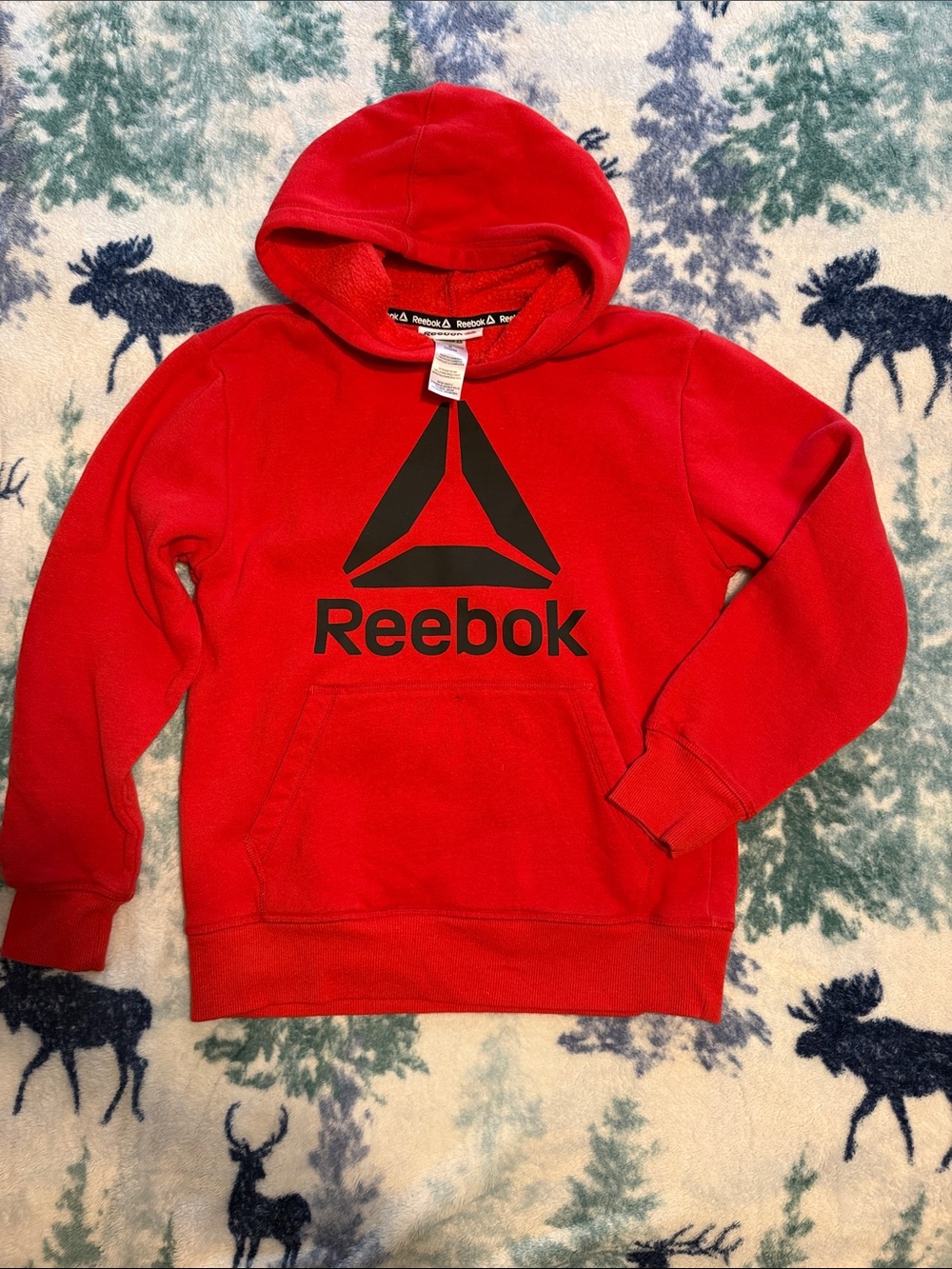 Reebok Kids Red Hoodie with Black Logo